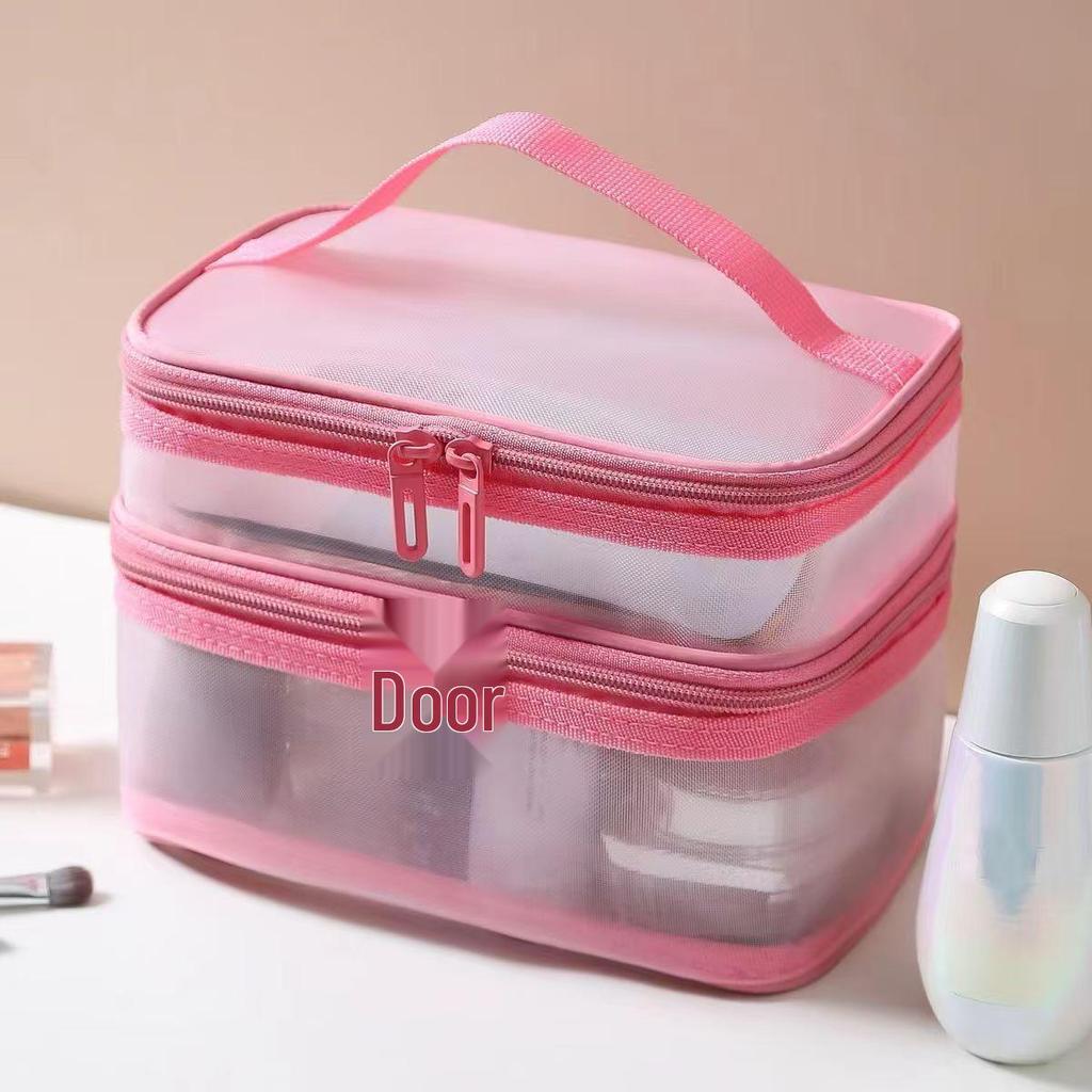 Large Mesh Makeup and Toiletry Bag - Portable, Travel-Friendly, Customizable Logo