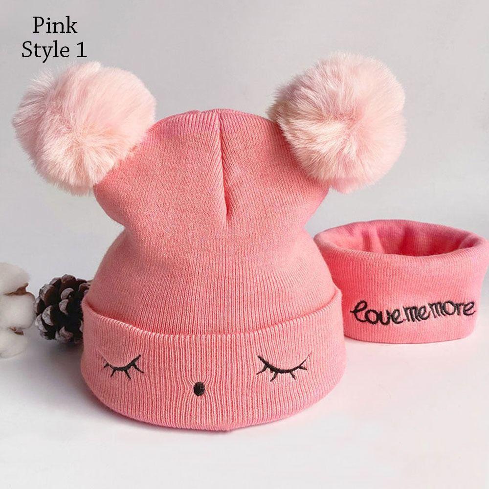 Větruodolná dětská čepice Beanie Teplá čepice šála set Zimní dětská pletená čepice Batole