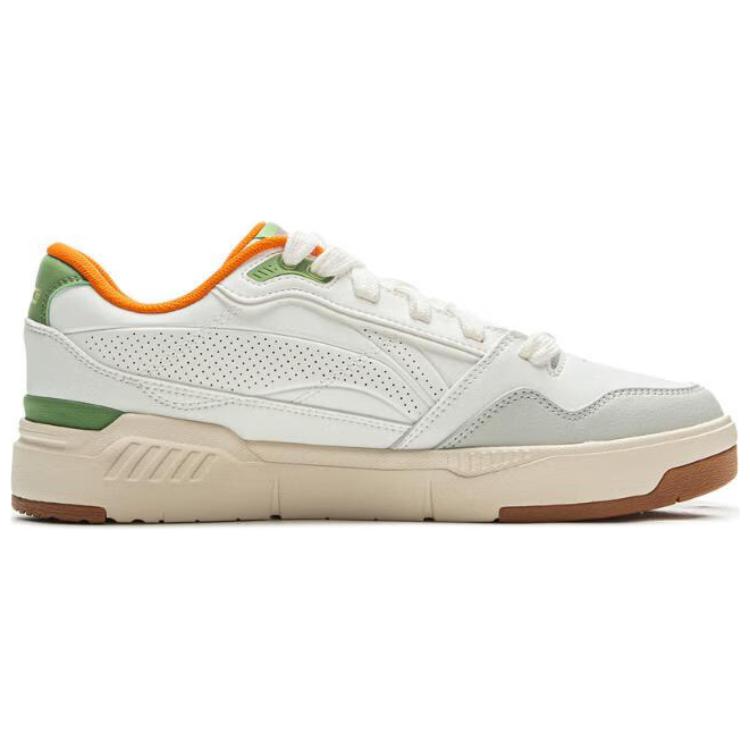 Li Ning Common 80s Classic Fashion Retro Versatile Thick Sole Comfortable Non-Slip Wear-Resistant Low-Top Skate Shoes Men Sneakers AGCV023-3