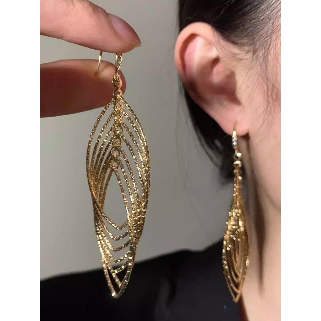 Pinkdudu Line Tassel Earrings for Women Minimalist Geometric Drop Earrings Elegant Statement for Party PD2516