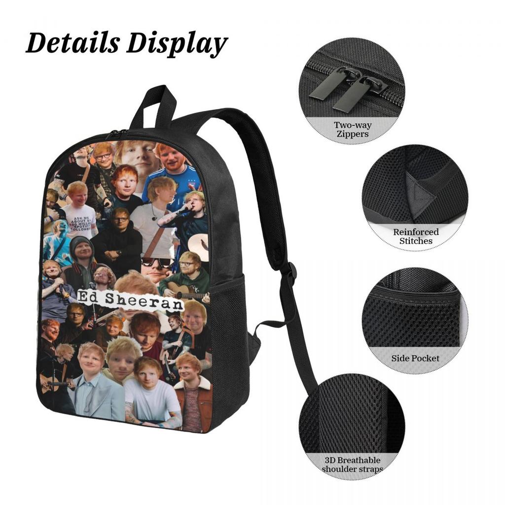 3Pcs Ed Sheeran Loop Tour 2026 Backpack Set for Kids Pen Bags Bookbag Sets with Lunch Box For School Students Knapsack