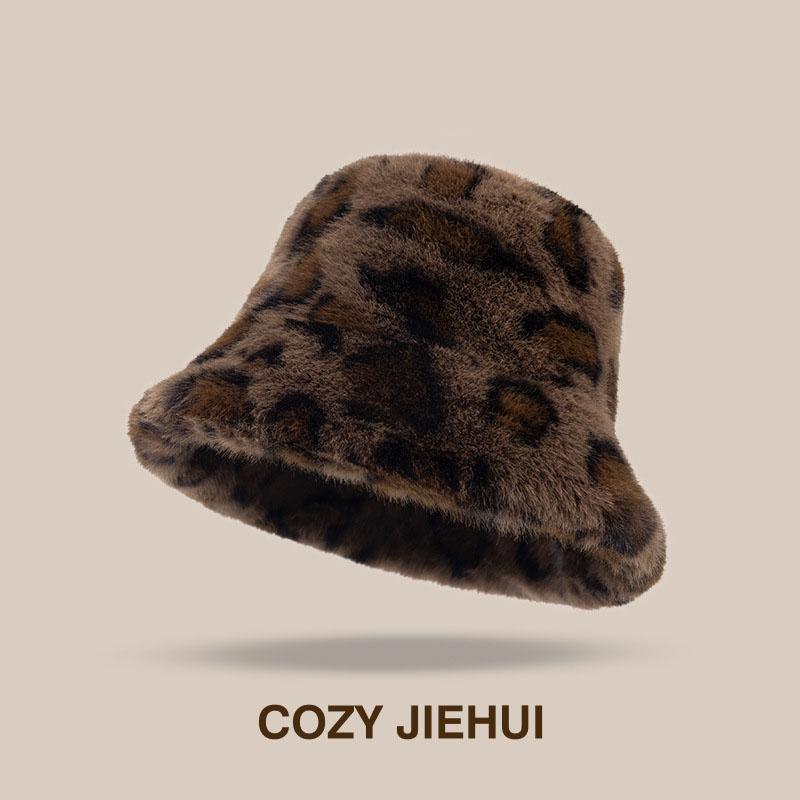Autumn Winter Polyester Print Bucket Hat Fisherman Hat Outdoor Travel Hat Warm Cap Hats for Men and Women