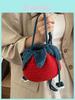 Bolso Tejido de Tomate Dibujo Animado Chica Bolso Cruzado para Teléfono Con Cierre de Cordón Para Uso Casual