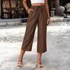 Summer New Arrival Women's Loose Fashion Tencel Denim Casual Cropped Pants 7-inch Length with Pockets European American Style Crossbody