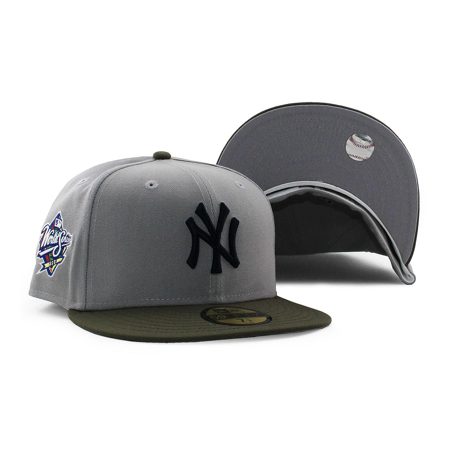 

Трендовая цветная кромка New York Yankees MLB 1998 WORLD SERIES СЕРАЯ КРОМКА NEW ERA NEW YORK YANKEES шляпа 5950 боковая нашивка Р-р 8 [Б/У]