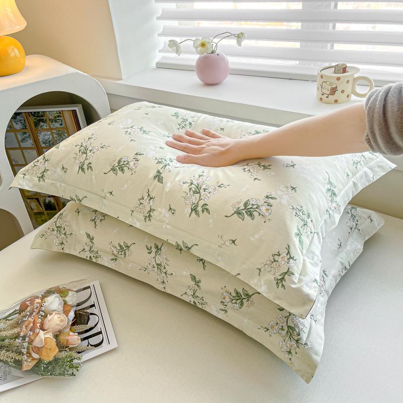 Children's Floral Pillowcase Set - Cotton with Memory Foam Core Cover (30x50cm & 40x60cm)