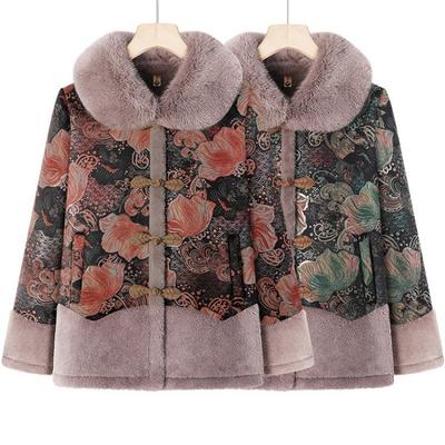 Winter Women's New Coat, Winter Velvet Thickened Cotton-padded Clothes, Old Lady Cotton-padded Jacket Clothes