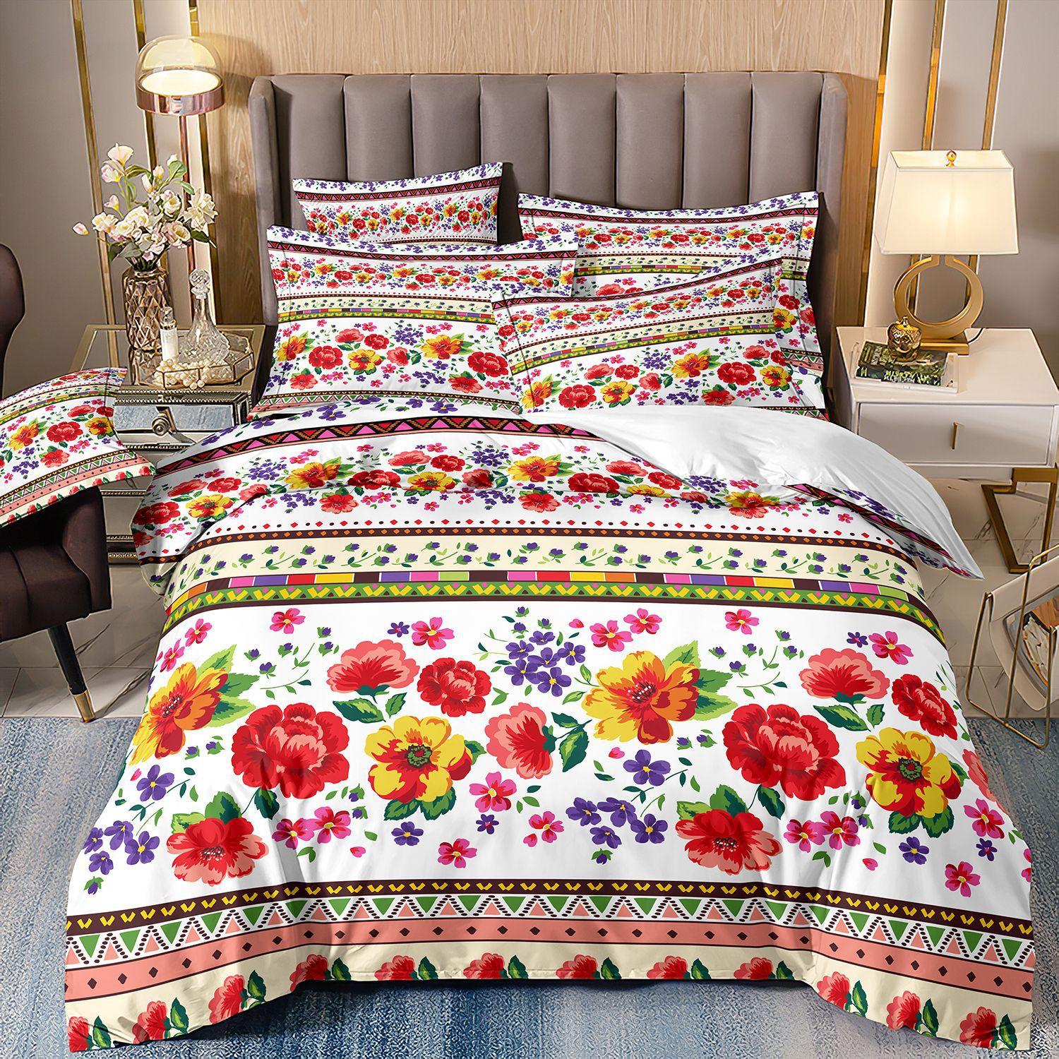 

Bedding 3D Plant Broken Flower Butterfly Printing Quilt Set Three-Piece Set Can Be Customized cover 70 * 133 and 50 * 75 * 1