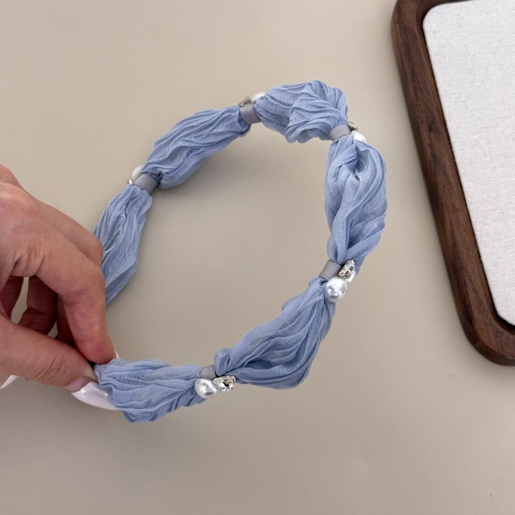 Sada gumiček do vlasů scrunchie pro dívky ženy doplňky korejská gumová mašle perla víla vintage designová kroužková móda