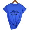 Social Distancing Expert Summer T Shirts Women Clothing Short Sleeve Tshirt Female Casual Harajuku Tops Tees