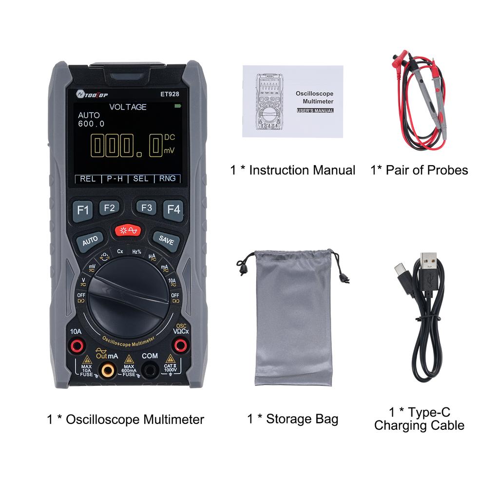 3in1 Oscilloscope Multimeter Signal Generator 6000 Digit Counting Electric Current Voltage Capacitance Resistance Diode