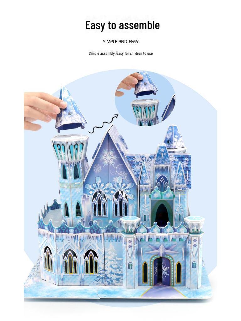 3D Ice & Snow Castle Puzzle for Kids - Creative Holiday Gift for Girls