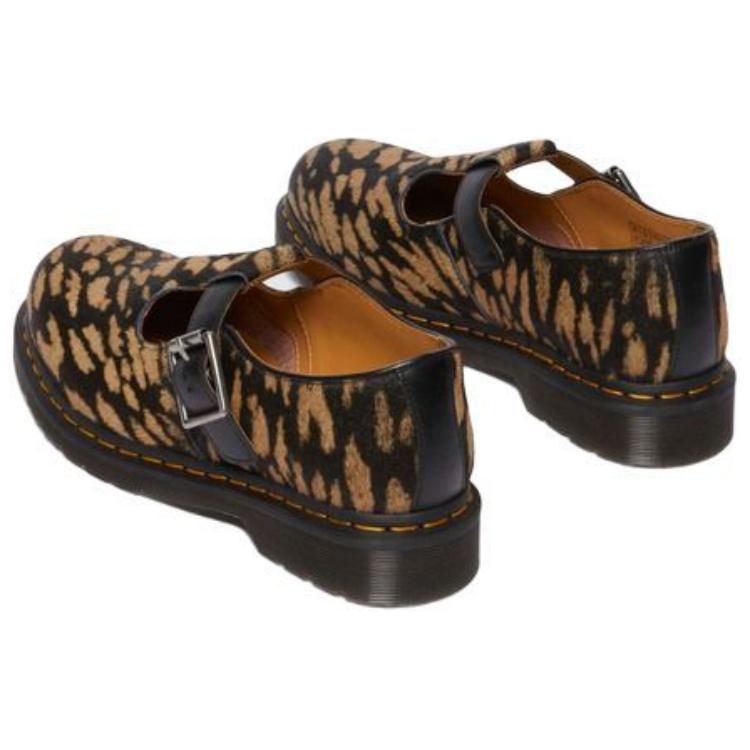 Dr. Martens T-Bar Leather Casual Versatile Mary Jane Shoes Men Shoes Leopard-Print 32135526