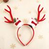 Bowknot Antlers Headband Plush Ball Elk Hair Hoop Cute Deer Horn Hair Band  Festival Decoration