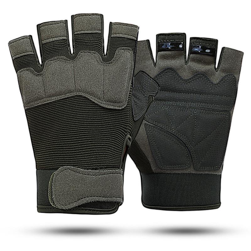 Tactical Half-finger Gloves Camouflage Men's and Women's Outdoor Motorcycle Riding Gloves Sports Protective Fitness Gloves Special Forces