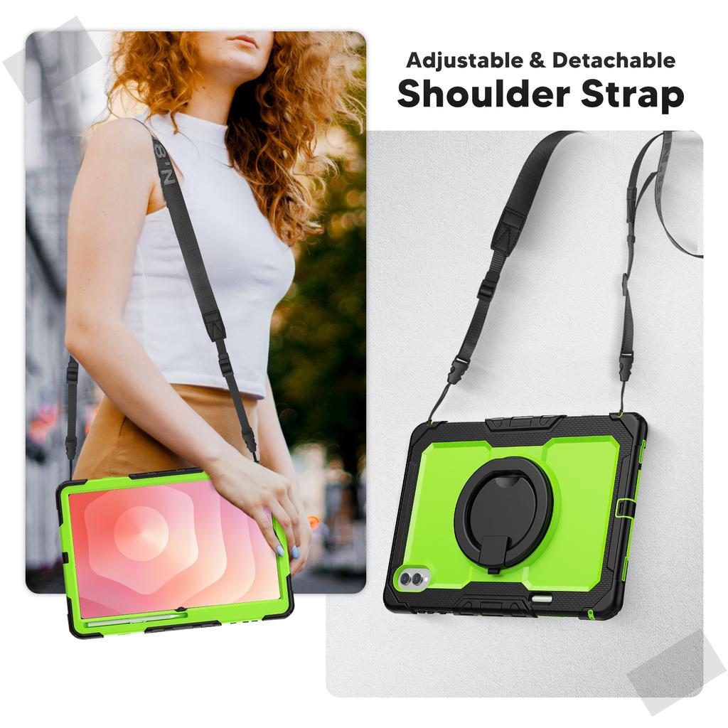 360 Rotating Handle Grip Case For Samsung Galaxy Tab S11 Ultra 2025 14.6" SM-X930 X936 Rugged Stand Cover With Shoulder Strap