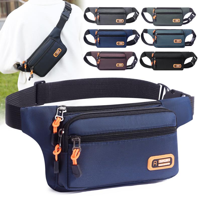 New Style, Four Zipper, Multi-layer, Men's Waist Bag, Men's Running and Fitness, Outdoor Sports, Leisure, Women's, Travel, Mobile Wallet