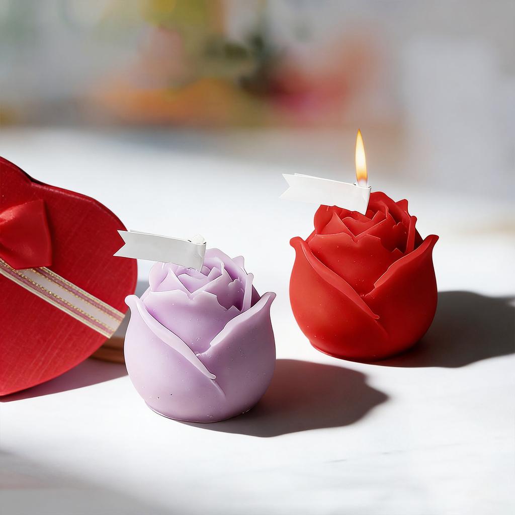 Rose Shaped Candles , Flower Candles For Valentine's Day Wedding Decor,  For Home Party Birthday Anniversary Gift
