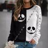 Ethnic-Style Japanese Mallow Wave Print Sweatshirt with Round Collar - 2024 Autumn/Winter Collection