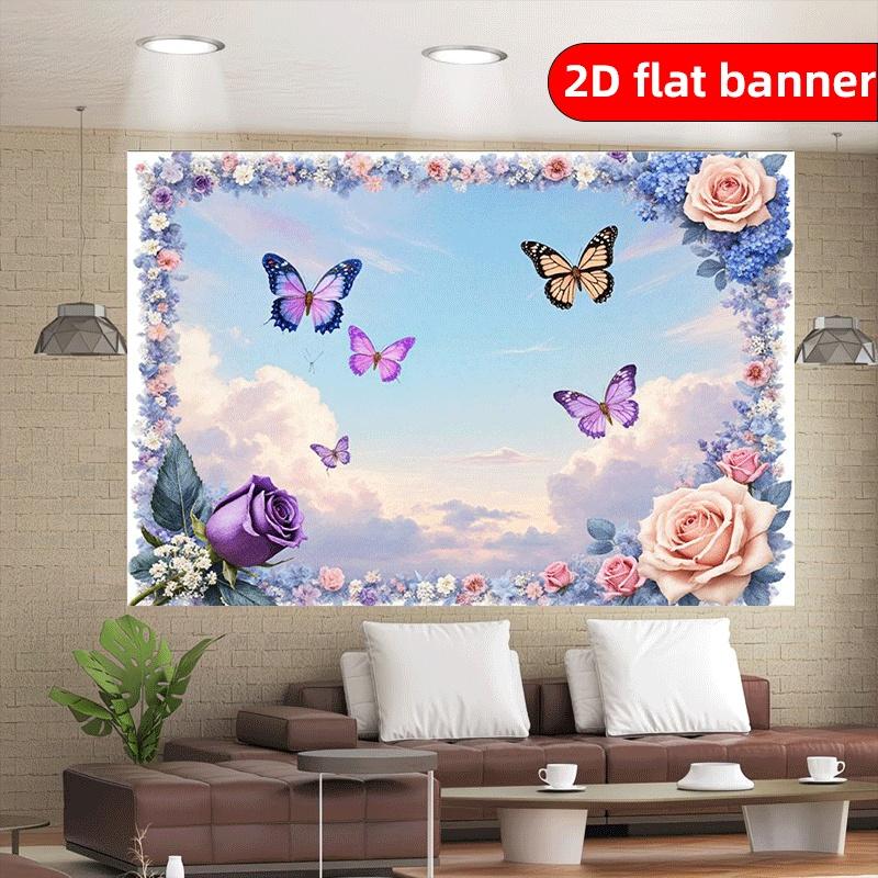 2D Flat Banner Dreamy Soft Color Background Cloth Suitable for Decorating Banners for Weddings Home Parties and Backgrounds