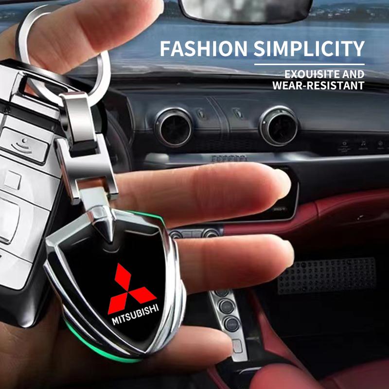 Car Accessories 3D Metal Key Rings Car Logo Emblems Keychain For Mitsubishi ASX Lancer Pajero Outlander L200 EVO Lancer EX