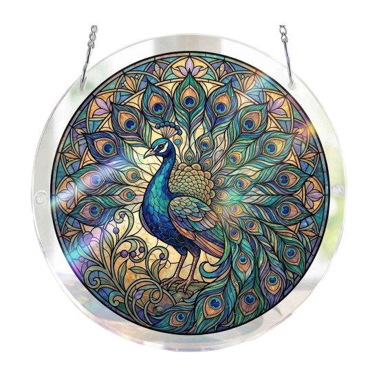 Acrylic Puzzle Suncatcher Decoration, Stained Glass Door Window Hanging Ornament, DIY Puzzle Crafts Pendant for Adults, Puzzle Enthusiasts