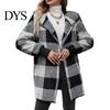 Cardigan Sweater Winter Coat Plaid Print Hooded Thick Windproof Open Stitch Knit Outerwear Mid Length Fuzzy Plush Jacket for School Travel Fall