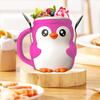 Ice Cream Pint Holder 3D Printed Penguin Ice Cream Pint Cozy with Handle And Spoon Leak Proof Popsicle Cozy Beer Can Cup Sleeve