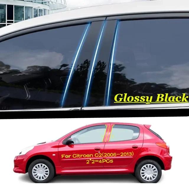 Dekorační lišty dveřních oken sloupků samolepky pro Peugeot 206 207 208 Citroen C2 301 307 308 2008 5008 2004-2023