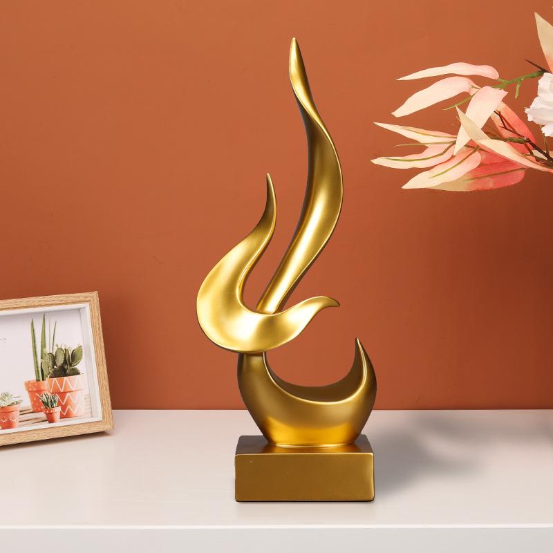 Creative Flame Bird Statues Abstract Sculpture Desk Ornament Vintage Gift Study Office Home Interior Arrange Decorative Item