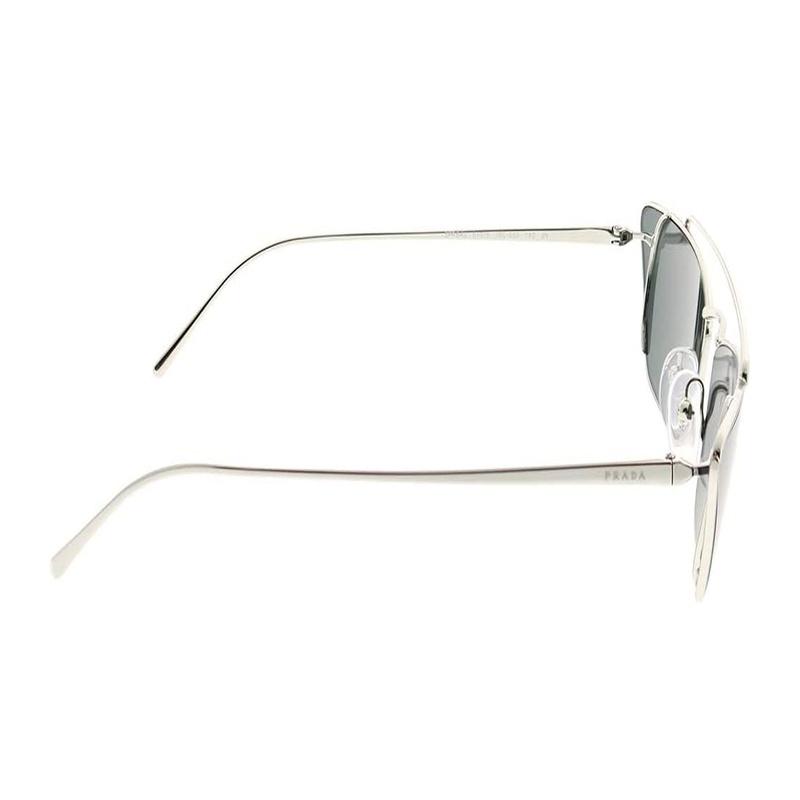 Prada Ultra-thin sides and adjustable nose pads for comfort Alloy frame Aviator style Sun Eyes Women's Silver
