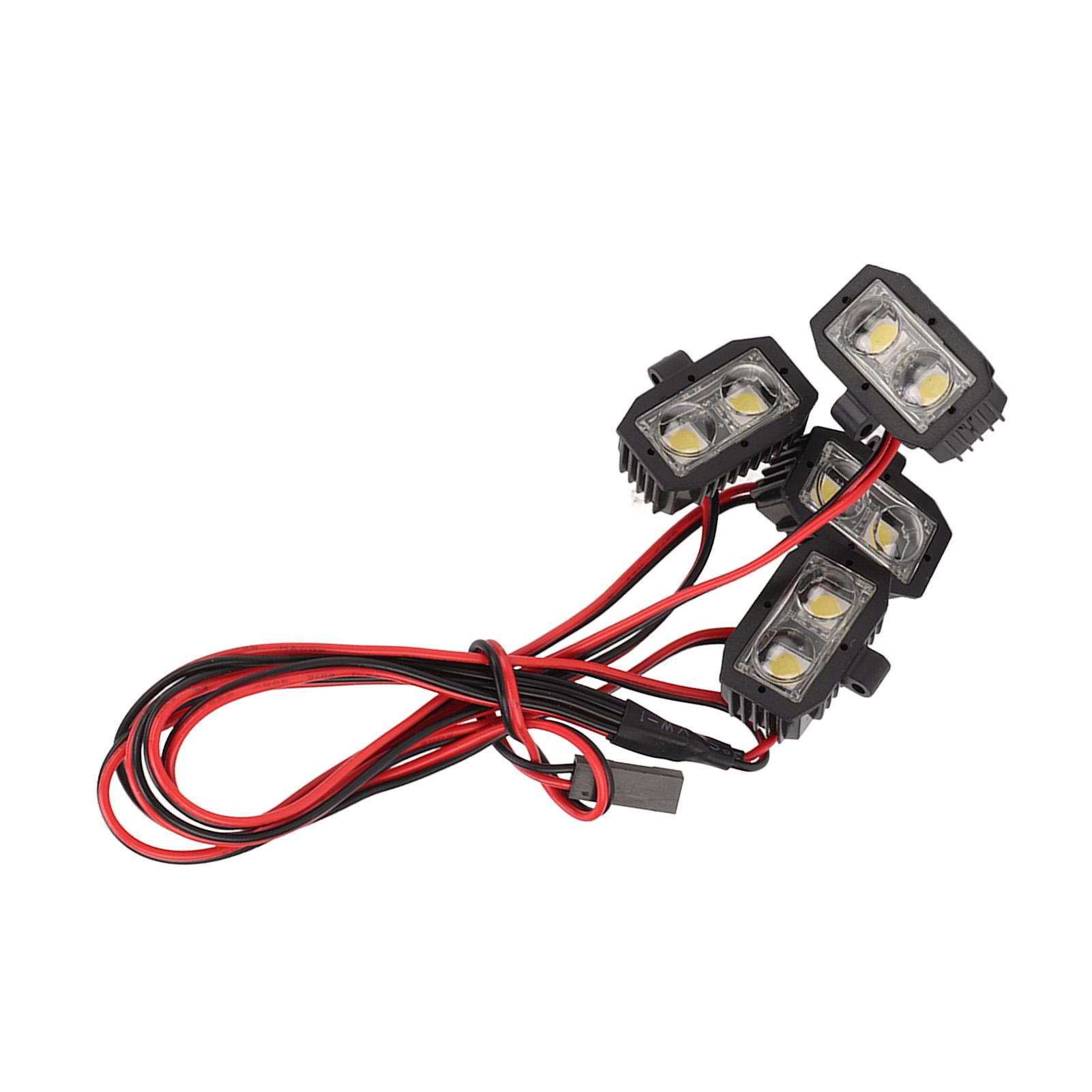 

RC Headlight 57.4V 8LED White Light RC LED Headlights Wear Resistant RC LED Lights with Plastic Shell for 1/10 RC Car