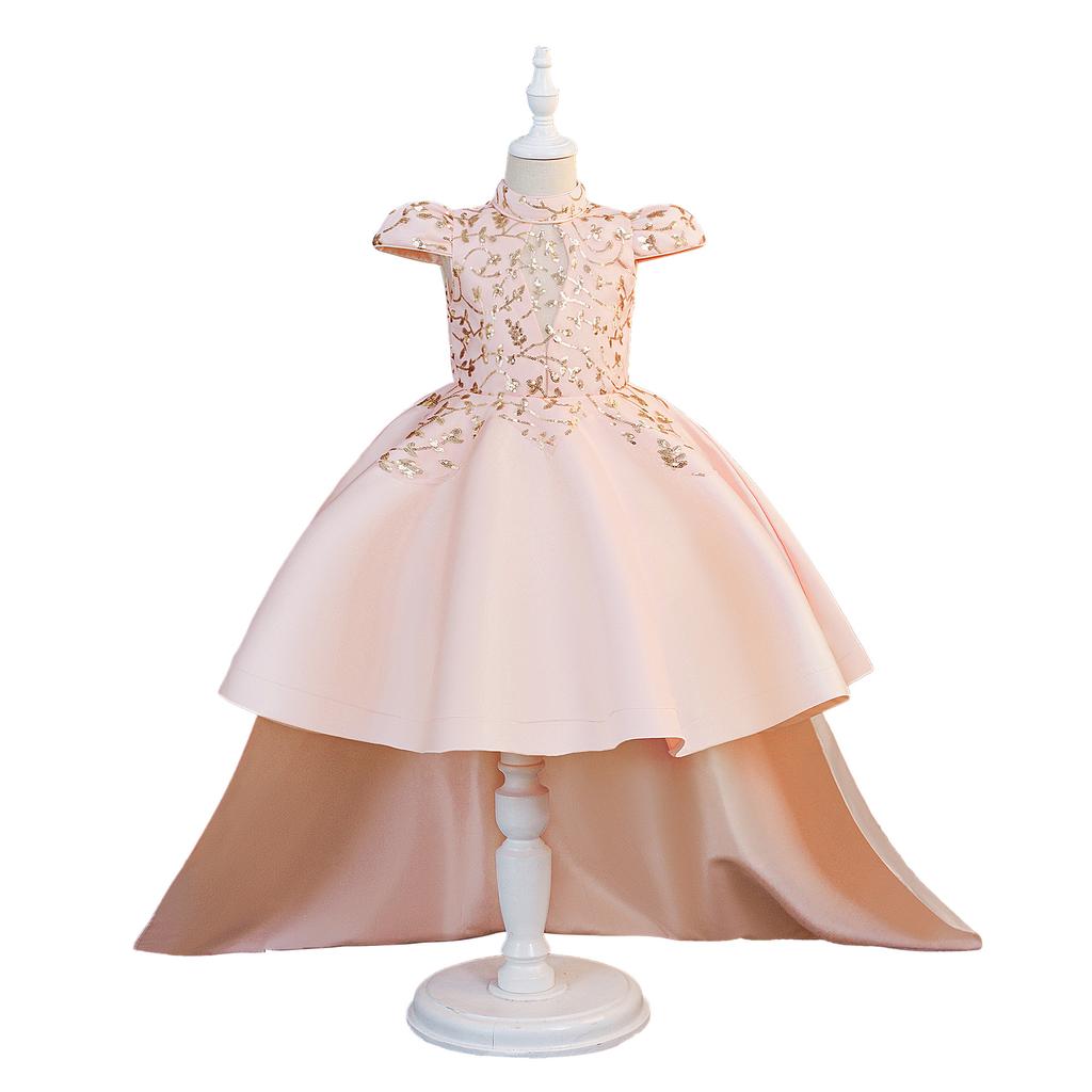 Wedding Flower Girls Dress Toddler Baptism 1st Birthday Dress Baby Girl Clothes Princess Wedding Lace Party Kids Costume T6085