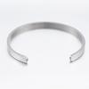 European & American Stainless Steel Open C-Shaped Bangle - Smooth Surface, Laser-Engraveable, Available in 5MM & 15MM