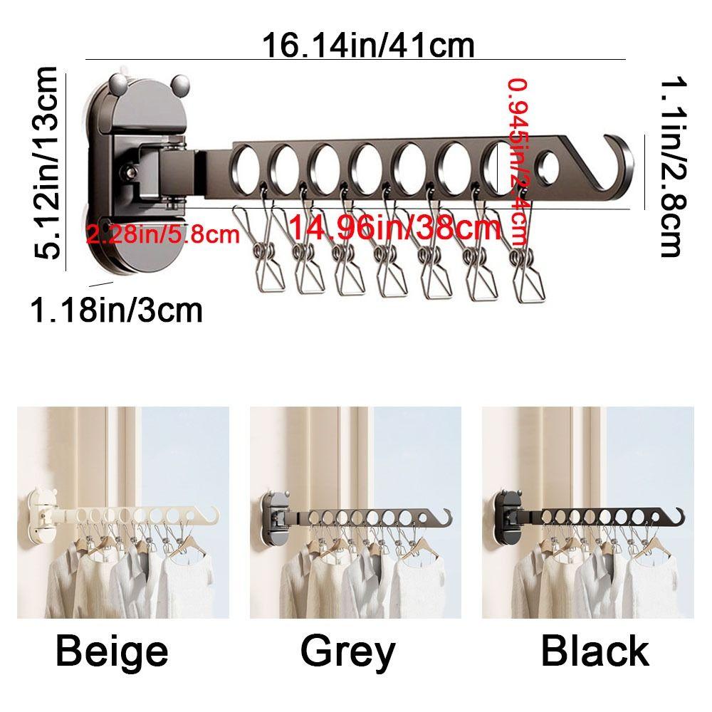 Wall Mounted Folding Drying Rack Space Aluminum Clothing Organizer  Bathroom