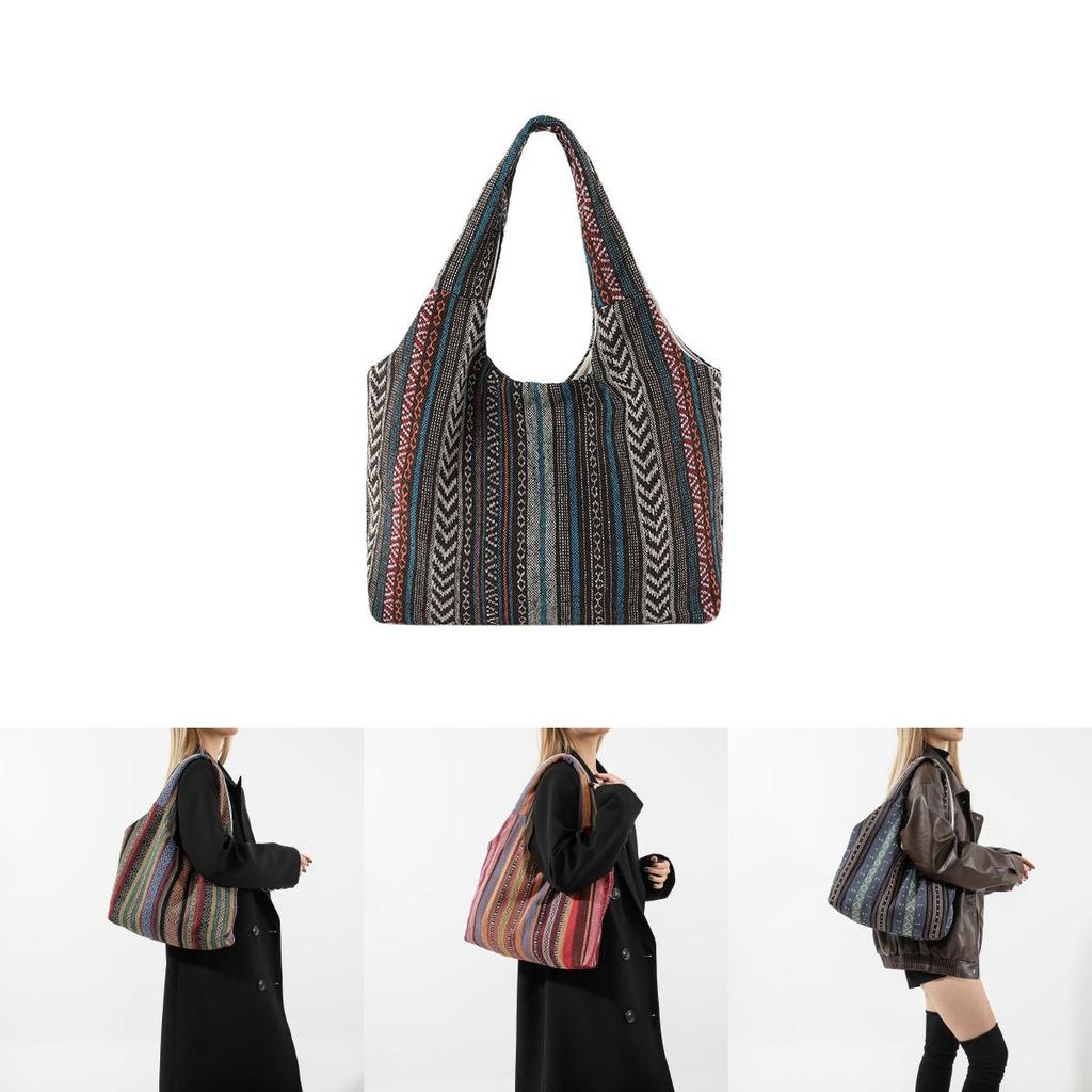 Trendy Plaid Contrast Color Street Style Tote Bag Women Winter Large Capacity Shoulder Bag