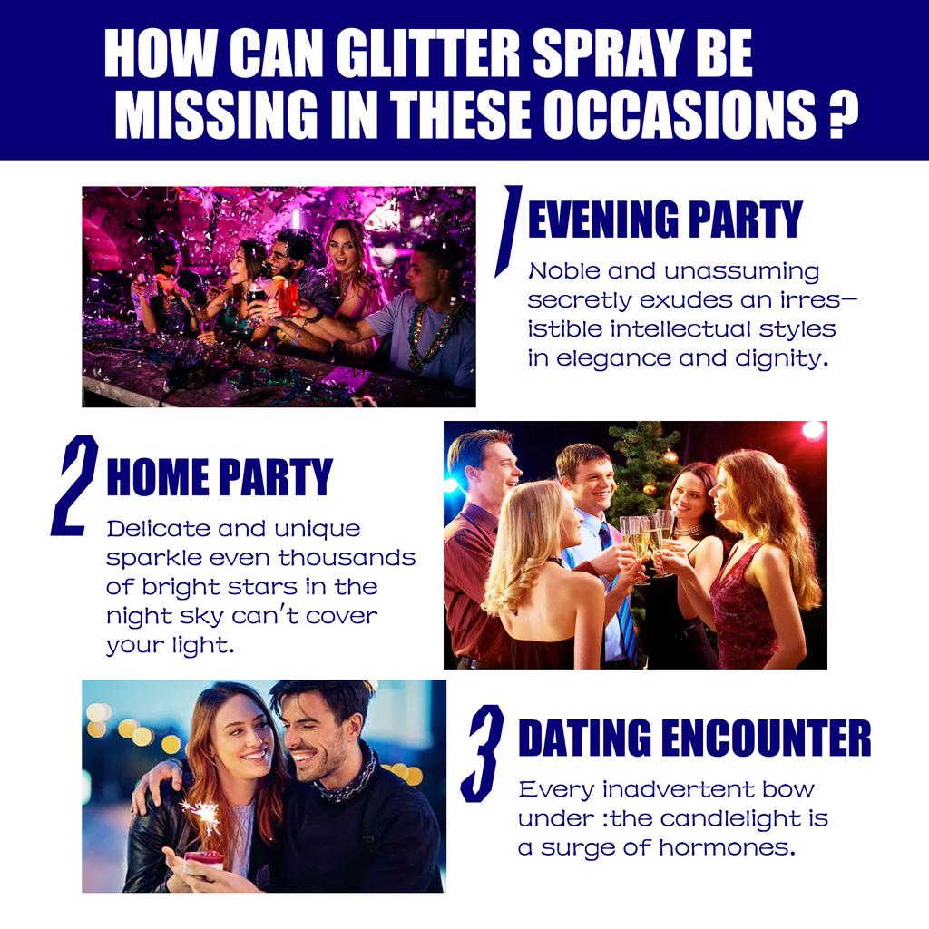 JAYSUING Shimmer Glitter Spray Collarbone Hair Party Clothes Glowing Pearl Mist