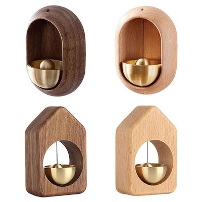 Door Bell Wooden Wind Chimes Wireless Doorbell Entrance Door Bell Decorative Wind Bell Home Decoration Walnut Copper Ornaments