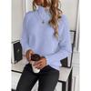 Autumn and Winter Women's Solid Colour Sweater High Neck Pullover Loose Solid Colour High Neck Sweater