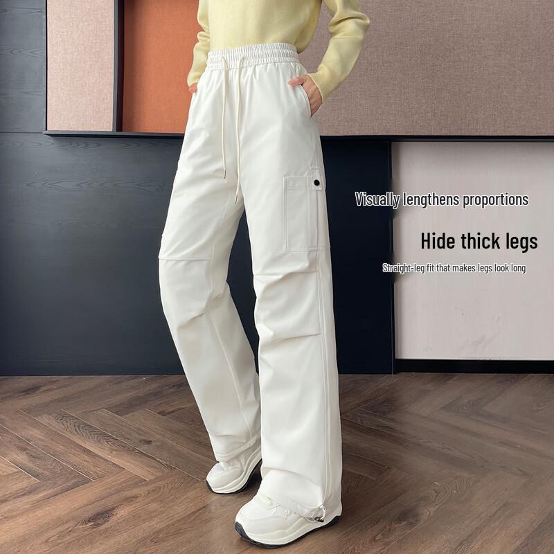 XueZhongFei Women's Water-Repellent Techwear Down Cargo Pants