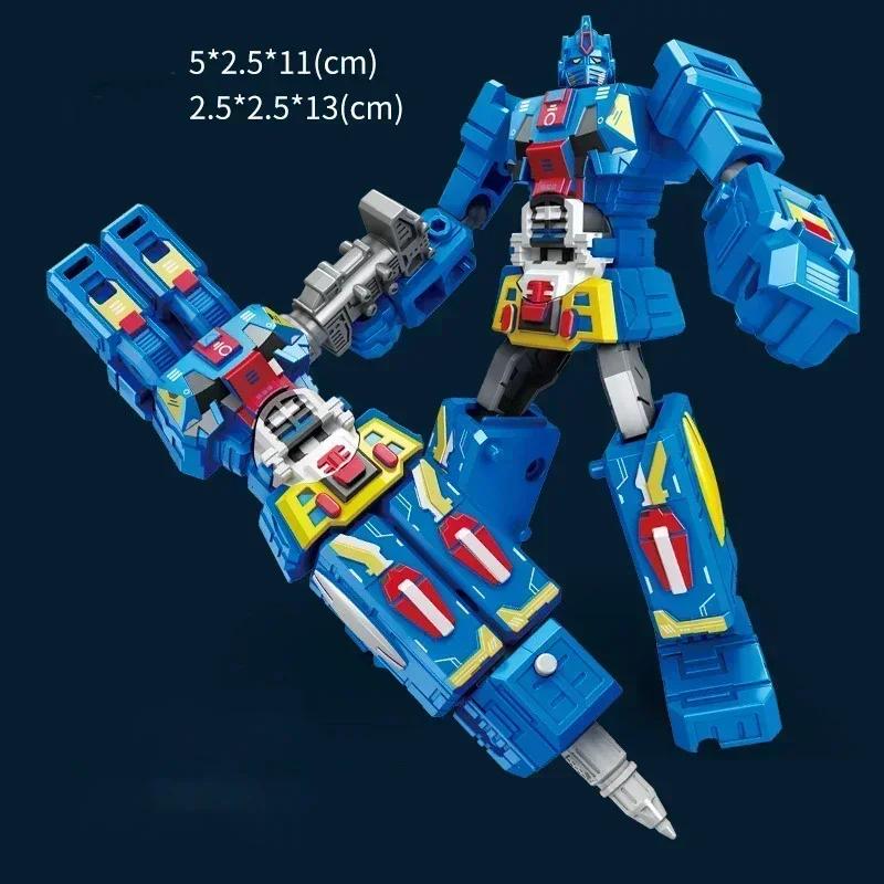 2In1 Transformation Robot Toys Deformable Ballpoint Pen Rotary Joint  Deformation Action Figure Model Toy