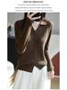 2025 Spring Women's Loose Lapel Pure Wool Cable Knit Sweater