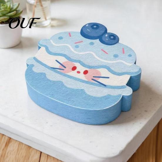 Quick Drying Kitchen Sponge Double-Sided Cellulose Scrub Sponges, Cute Dessert Patterns Non-Scratch Wood Pulp Sustainable Household Cleaning
