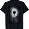Gothic Black Blood Bleeding Rose Black And White T-Shirt