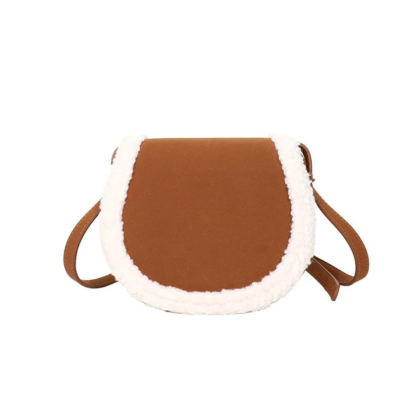 

Плюшевая сумка через плечо для женщин Модная женская сумка через плечо Дизайнерские сумки Кошелек и сумки Модная женская сумка one size коричневый