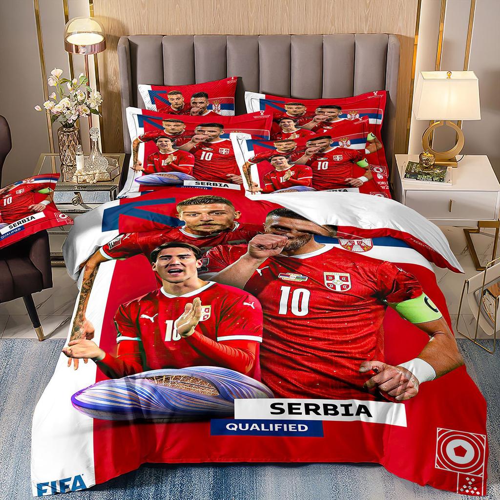 Home Textile Quilt Set Four-Piece World Cup Football 3D Printing Three-Piece Bedding