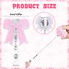 6Pcs Pink Bow Badge Reel Cute Id Badge Holder Clip Sparkly Bow Badges Reels Retractable Nurse Name Badge Holder Clip Accessories