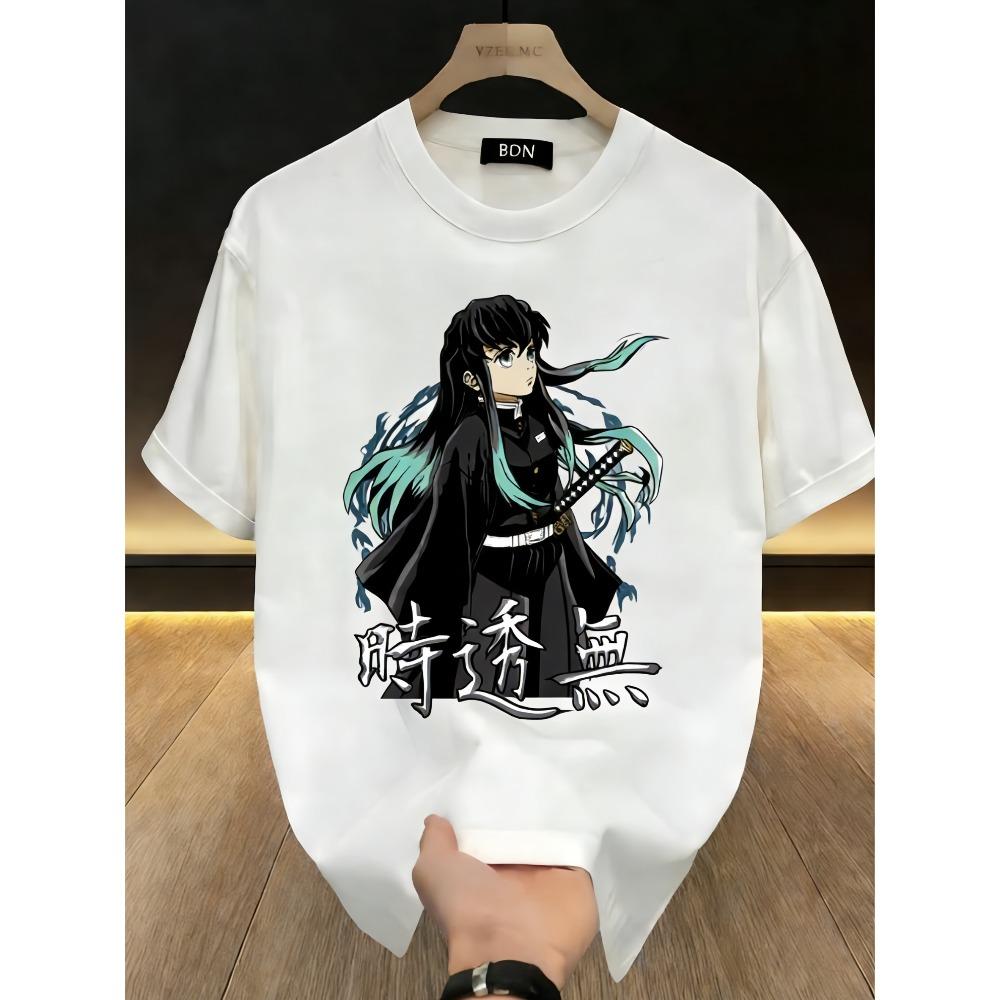 Plus Size Demon Slayer Anime Print Men and Women Tshirt Casual Summer Parentchild Top Fashionable Cotton Harajuku Street Y2K