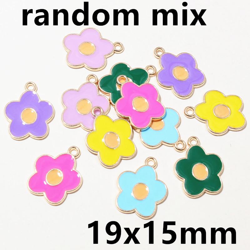 20pcs Enamel Charms Pendants Butterfly Flower Bow Mushroom Shape DIY Jewelry Making Accessories for Earrings Necklace Bracelets