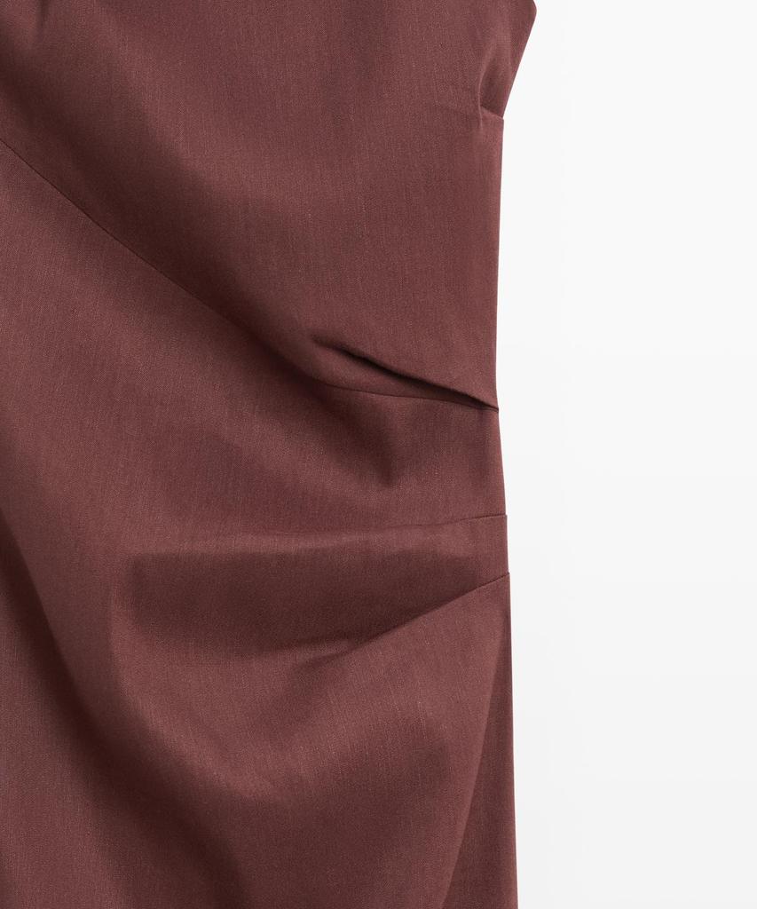 Masimodutti Linen Stretch Strap Knee-Length Dress